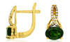 2.0CT DIAMOND & AAA RUSSALITE 14KT YELLOW GOLD 3D OVAL & ROUND HANGING EARRINGS