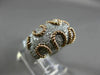 ESTATE WIDE .72CT DIAMOND 14KT WHITE & ROSE GOLD 3D PAVE HANDCRAFTED ROPE RING