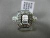 ESTATE WIDE .75CT DIAMOND 14KT WHITE GOLD EMERALD CUT SEMI MOUNT ENGAEGMENT RING