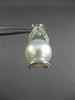 ESTATE LARGE .4CT DIAMOND & AAA SOUTH SEA PEARLS 18K WHITE GOLD HANGING EARRINGS