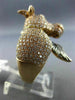 ESTATE EXTRA LARGE 1.88CT DIAMOND 14KT ROSE GOLD 3D HANDCRAFTED COW FUN RING