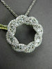 ESTATE .98CT DIAMOND 18KT WHITE GOLD FLOATING INFINITY OPEN CIRCLE PENDANT #8444
