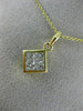 ESTATE 1.0CT DIAMOND 14KT YELLOW GOLD 3D CLASSIC SQUARE INVISIBLE PENDANT #9697
