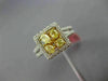 .88CT WHITE & FANCY YELLOW DIAMOND 18KT WHITE GOLD SQUARE FRIENSHIP PROMISE RING