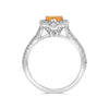 1.39CT DIAMOND & AAA ORANGE SAPPHIRE 14KT WHITE GOLD PEAR SHAPE ENGAGEMENT RING