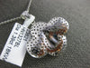 ESTATE LARGE 1.39CT WHITE & BLACK DIAMOND 18KT WHITE GOLD 3D FLOWER LOVE PENDANT