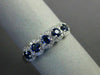 ESTATE .60CT DIAMOND & AAA SAPPHIRE 14KT WHITE GOLD 3D 5 STONE ANNIVERSARY RING