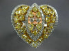 ESTATE EXTRA LARGE 2.88CT WHITE & FANCY YELLOW DIAMOND 18K TWO TONE GOLD 3D RING
