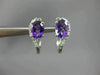 ESTATE 1.28CT DIAMOND & AMETHYST 18K WHITE GOLD SWIRL LEVERBACK HANGING EARRINGS