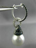 LARGE 1.57CT DIAMOND AAA SAPPHIRE & SOUTH SEA PEARL 18KT WHITE GOLD 3D EARRINGS
