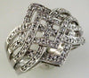 ESTATE WIDE .50CT DIAMOND 14KT WHITE GOLD 3D SQUARE INFINITY LOVE RING