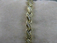 ANTIQUE 1.75CT DIAMOND 14K YELLOW GOLD TWIST BRACELET 6MM WIDE 7.50" INCH #18694