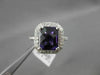ESTATE LARGE 4.82CTW DIAMOND & AAA AMETHYST 14KT WHITE GOLD FILIGREE HALO RING