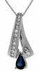 .78CT DIAMOND & AAA SAPPHIRE 14KT WHITE GOLD ROUND & PEAR SHAPE CLASSIC PENDANT