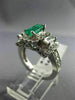 ANTIQUE 2.19CT DIAMOND & AAA EMERALD 14KT WHITE GOLD 3D ENGAGEMENT RING #16061