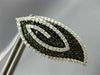 ESTATE LARGE 1.85CT WHITE & BLACK DIAMOND 14K WHITE GOLD MULTI LEAF STUD EARRING