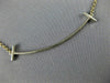 ESTATE LARGE .35CT DIAMOND 18KT TWO TONE GOLD 3D CLASSIC T BAR LOVE NECKLACE
