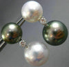 EXTRA LARGE .28CT DIAMOND AAA SOUTH SEA & TAHITIAN PEARLS 18KT GOLD 3D EARRINGS