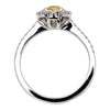 ESTATE .92CT WHITE & FANCY YELLOW DIAMOND 18KT TWO TONE GOLD 3D ENGAGEMENT RING