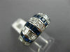 WIDE 2.52CT DIAMOND & AAA SAPPHIRE 18K WHITE GOLD 3D MULIT ROW ANNIVERSARY RING