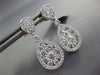 LARGE 1.57CT DIAMOND 18KT WHITE GOLD CLUSTER FLOWER TEAR DROP HANGING EARRINGS