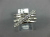 ESTATE WIDE .60CT DIAMOND 14KT WHITE GOLD MULTI ROW CRISS CROSS LOVE RING #1088