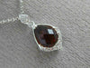 1.74CT DIAMOND & AAA GARNET 14K WHITE GOLD TEAR DROP FILIGREE MILGRAIN PENDANT