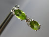 ESTATE 1.30CT DIAMOND & AAA PERIDOT 14KT WHITE GOLD HOOP HANGING EARRINGS #27907