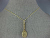 ESTATE 14KT YELLOW GOLD 3D CLASSIC HANDCRAFTED TENNIS RACKET FUN PENDANT #25061