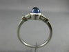 ESTATE .82CT DIAMOND & AAA CABOCHON TANZANITE 18KT WHITE GOLD 3D ENGAGEMENT RING