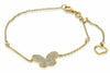 ESTATE .15CT DIAMOND 14KT YELLOW GOLD BUTTERFLY HEART BY THE YARD LOVE BRACELET
