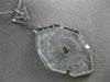 ANTIQUE LARGE WHITE QUARTZ 14KT WHITE GOLD 3D VICTORIAN FILIGREE PENDANT #19784