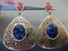 ESTATE LARGE 2.25CT DIAMOND & MULTI GEM 14KT WHITE & ROSE GOLD CLIP ON EARRINGS