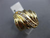 ESTATE LARGE .28CT DIAMOND 14KT YELLOW GOLD 3D CLASSIC WAVE COCKTAIL RING #18689