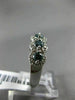WIDE 1.23CT WHITE & BLUE DIAMOND 14K WHITE GOLD 5 STONE WEDDING ANNIVERSARY RING