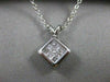 ESTATE .30CTW DIAMOND INVISIBLE PRINCESS 14KT WHITE GOLD PENDANT 9M FG VS #21229