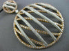 MASSIVE 4.08CT WHITE & PINK DIAMOND 18K WHITE & ROSE GOLD 3D CRISS CROSS PENDANT