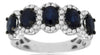 2.64CT DIAMOND & AAA SAPPHIRE 14KT WHITE GOLD 3D OVAL & ROUND ANNIVERSARY RING