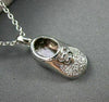 ESTATE .10CT DIAMOND 14KT WHITE GOLD BABY SHOE PENDANT & CHAIN F/G VS #191