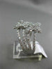 ESTATE WIDE 1.91CT DIAMOND 18K WHITE GOLD 3D MULTI ROW FLOWER BUTTERFLY FUN RING