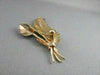 ESTATE LARGE HANDCRAFTED 18KT YELLOW GOLD 3 LEAF FILIGREE PIN BROOCH  #975