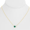 .95CT DIAMOND & AAA EMERALD 18K YELLOW GOLD ROUND DOUBLE SOLITAIRE LOVE NECKLACE
