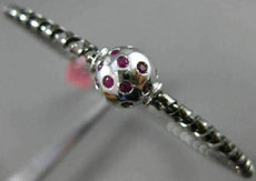 ESTATE 1.0CT AAA RUBY 14K WHITE & BLACK GOLD GLOBE ROPE FLEXIBLE BANGLE BRACELET
