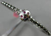 ESTATE 1.0CT AAA RUBY 14K WHITE & BLACK GOLD GLOBE ROPE FLEXIBLE BANGLE BRACELET