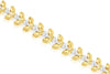 WIDE .50CT DIAMOND 14K 2 TONE GOLD 3D MULTI LEAF FLORAL ETERNITY TENNIS BRACELET