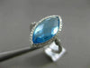 ESTATE 4.54CT DIAMOND & AAA BLUE TOPAZ 14KT WHITE GOLD 3D MARQUISE HALO FUN RING