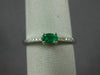 ESTATE .28CT DIAMOND & AAA EMERALD 14KT WHITE GOLD ROUND & OVAL CLASSIC FUN RING