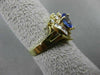 ESTATE 1.33CT DIAMOND & AAA PEAR TANZANITE 14K YELLOW GOLD 3D COCKTAIL RING 9787