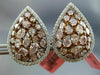 6.01CT WHITE & FANCY PINK DIAMOND 18K WHITE & ROSE GOLD 3D CLUSTER PEAR EARRINGS