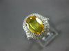 ESTATE 2.37CT DIAMOND & AAA YELLOW SAPPHIRE 14KT WHITE GOLD HALO ENGAGEMENT RING